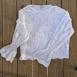 White Lace bell sleeved top